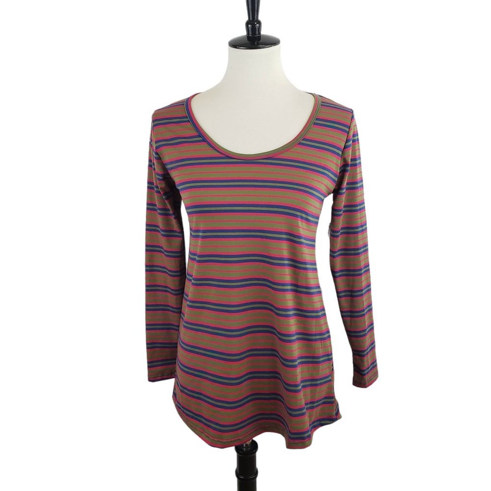 Lularoe Lynnae Multicolored Striped Long-sleeve Top Size XS NWT